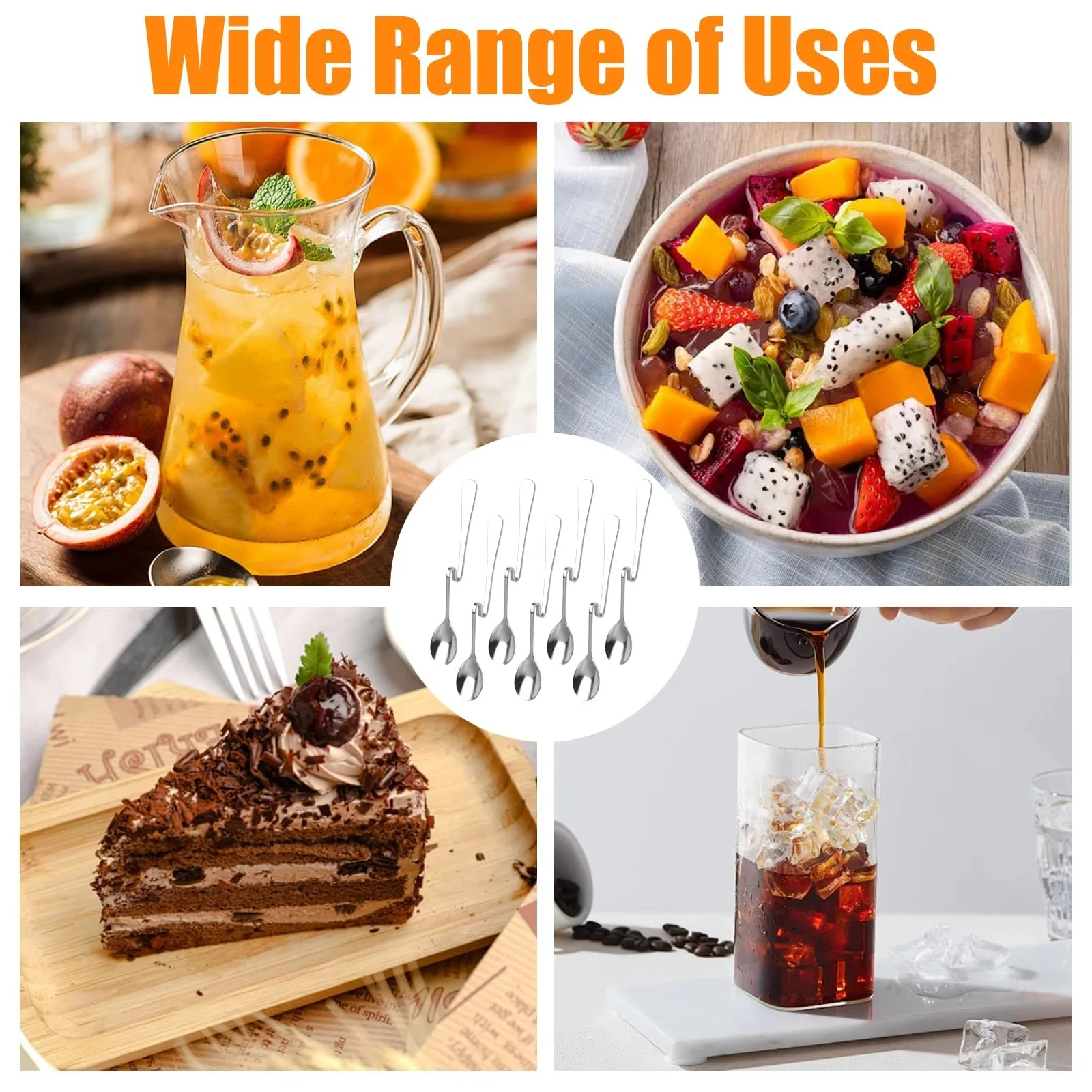 Ложка из нержавеющей стали, набор из 7 ложек для мороженого Long, 17 см, фото №5