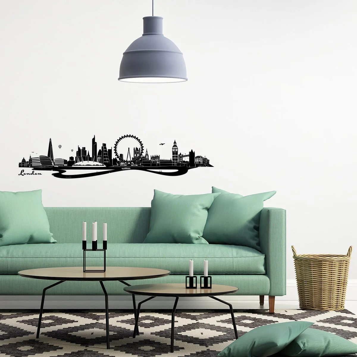 Наклейка Wandkings London Skyline 90 x 20 см Black, фото №2