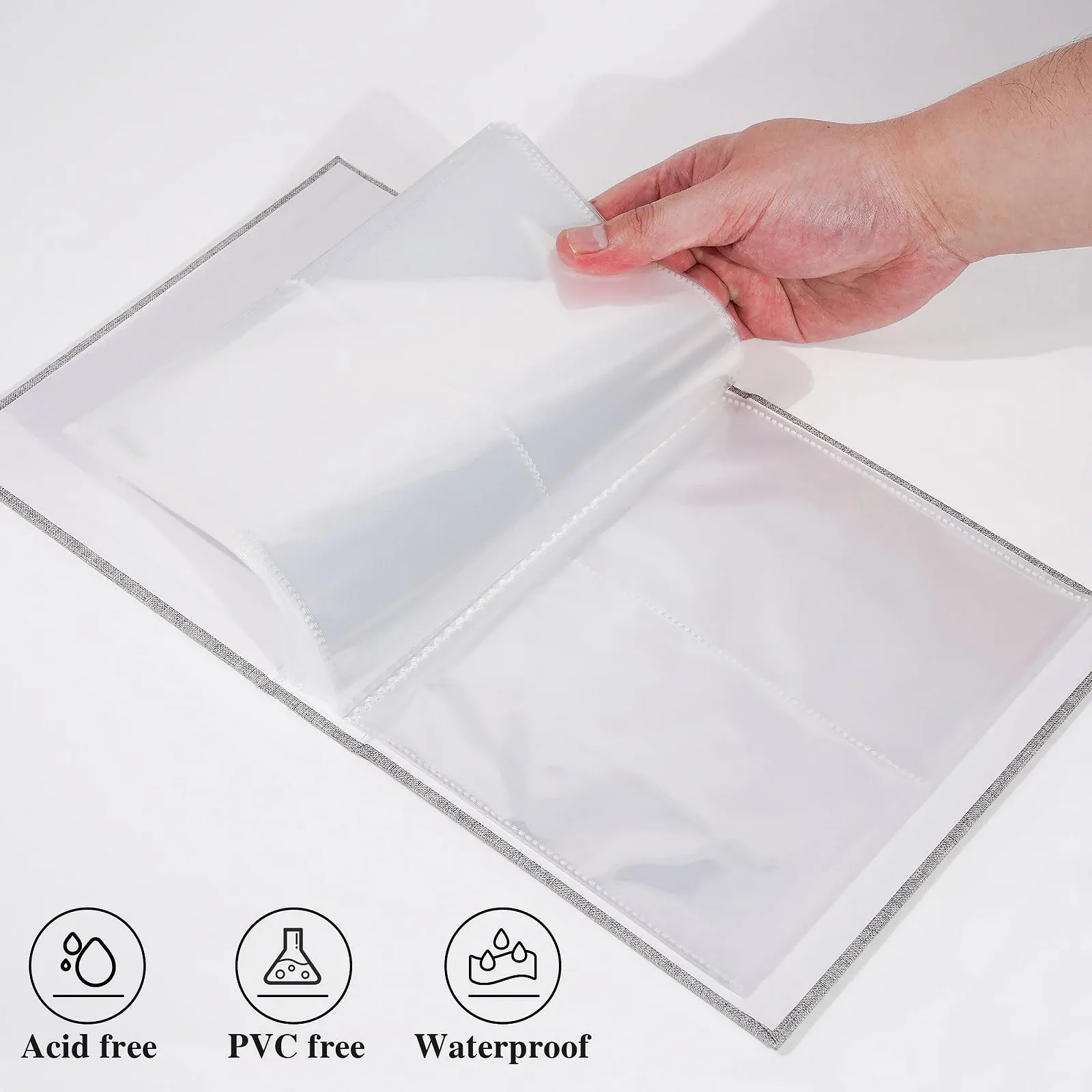 Фотоальбом Remowith для вставных фотографий, холщовая твердая обложка, для семейных юбилеев, детских праздников, свадеб, 200 карманов, 2 шт, серый, фото №4 Фотоальбом Remowith для вставных фотографий, холщовая твердая обложка, для семейных юбилеев, детских праздников, свадеб, 200 карманов, 2 шт, серый, фото №4