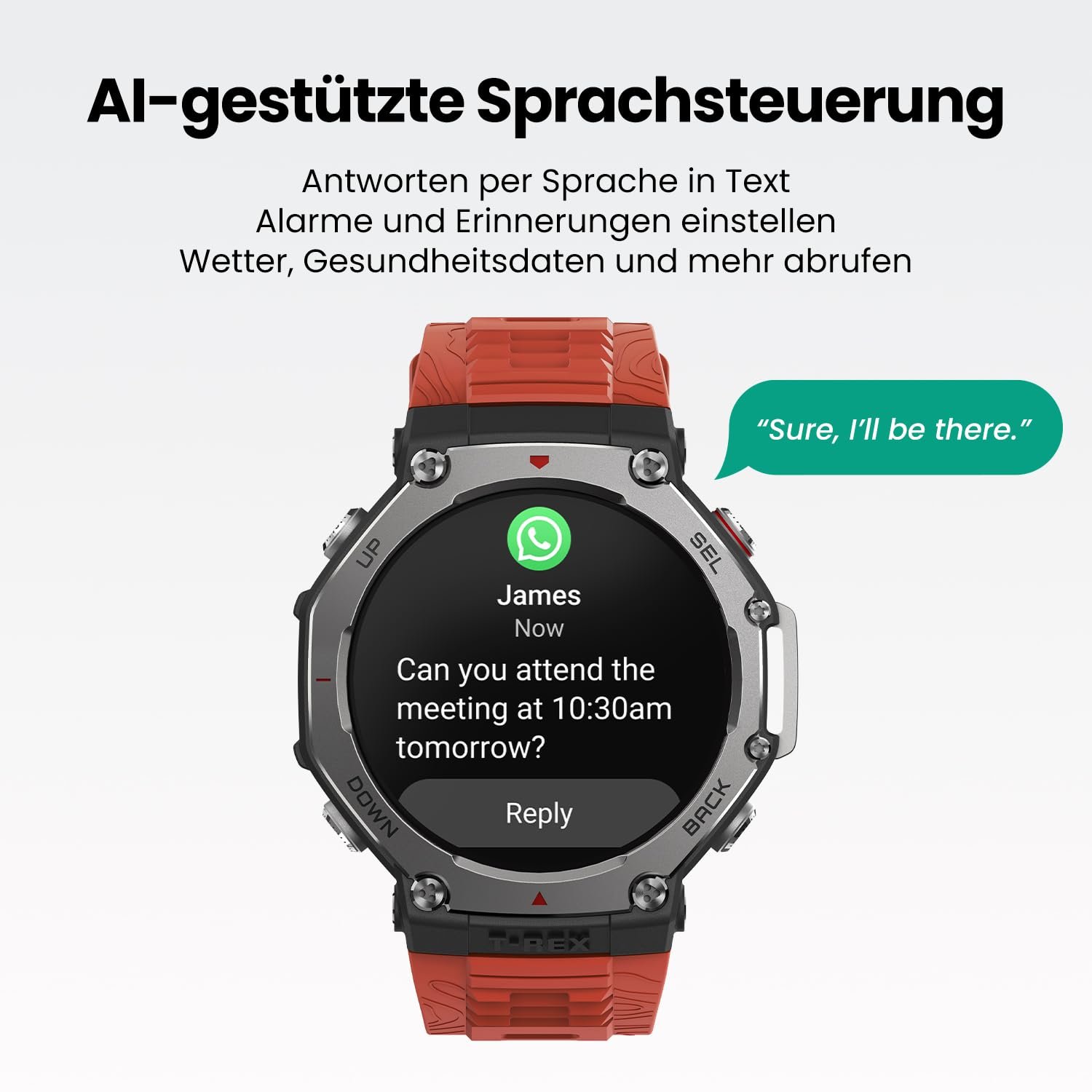 Смарт-годинник Outdoor Amazfit T-Rex 3 48 мм AMOLED, Offline Karten und Navigation, 6 Satellitensysteme Dual Band GPS, 27 днів роботи від акумулятора, NFC, 170 Plus Sportmodus, 45 м Freitauchen, фото №7