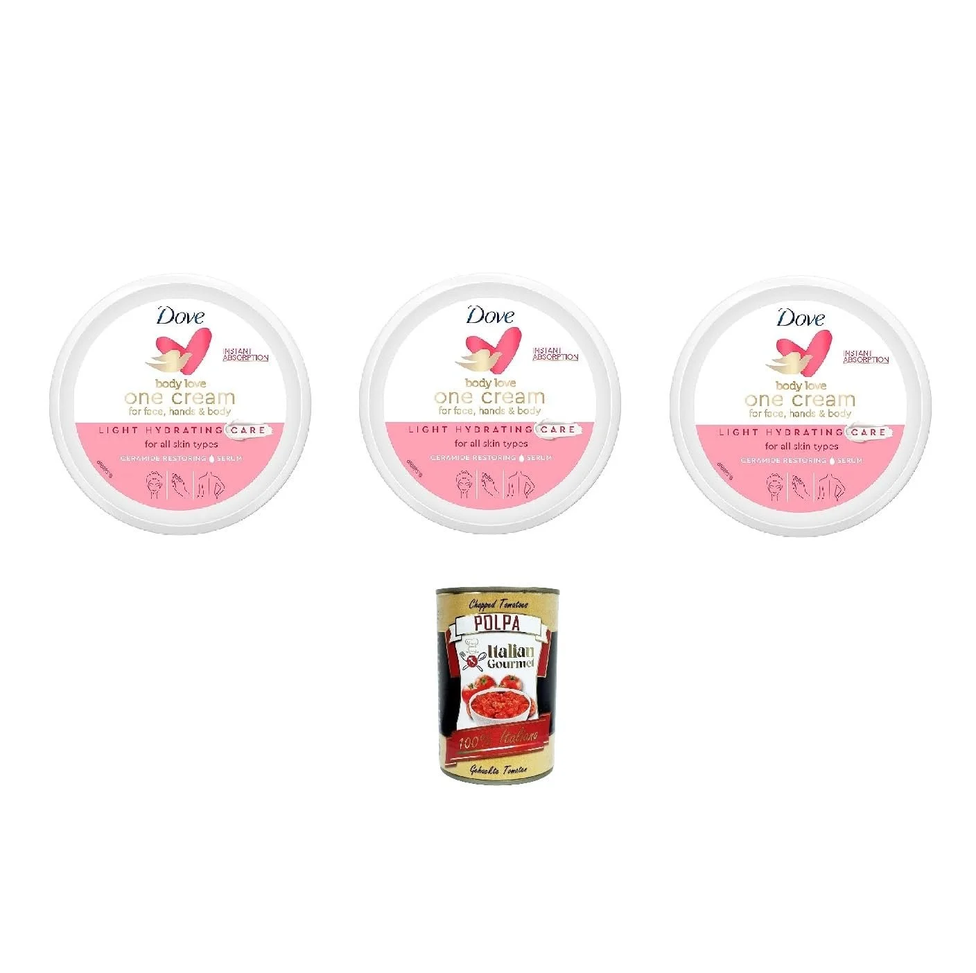 Крем для обличчя, рук та тіла Dove Body Love One Cream Light Hidrating Care 250 мл, фото №1