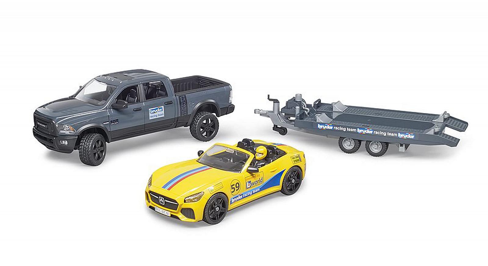 bruder Model RAM 2500 Power Wagon and Roadster Racing Team разноцветный игрушечный, фото №3