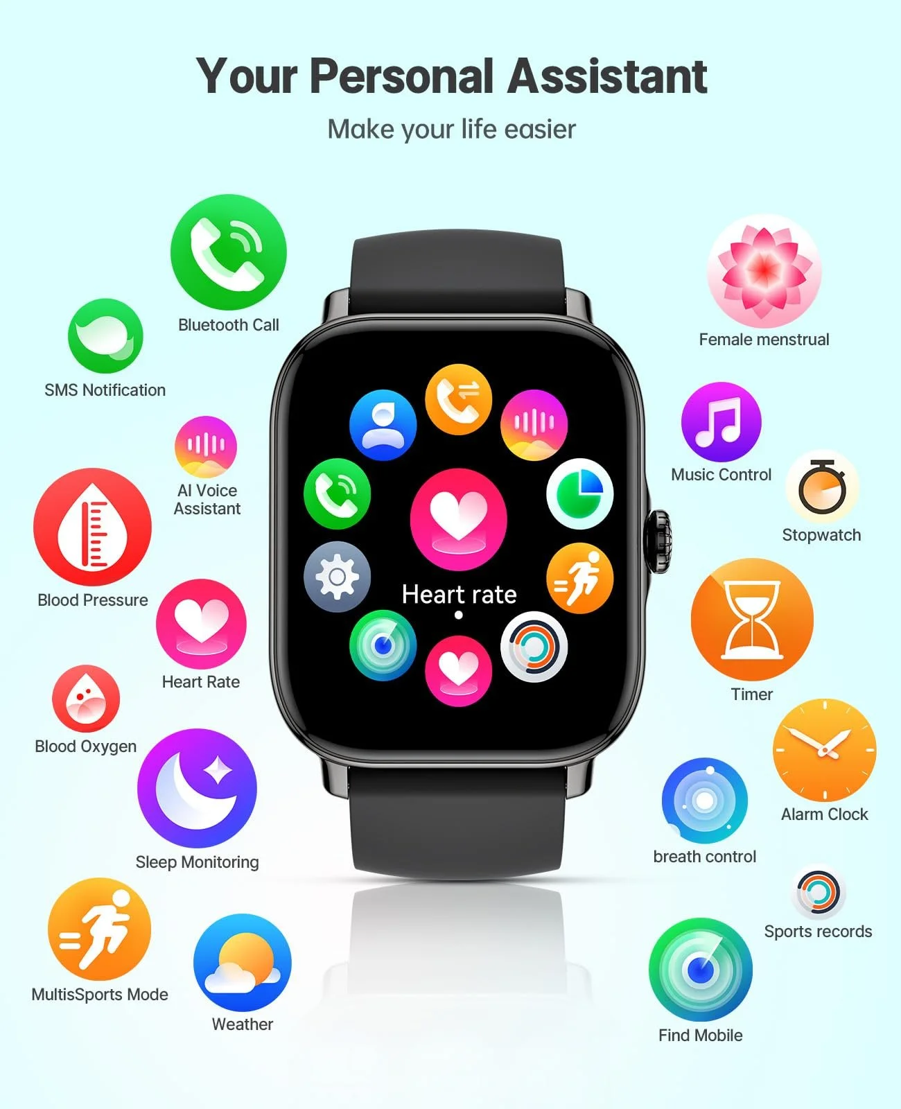 Смартгодинник для чоловіків та жінок з функцією відповіді/здійснення дзвінків, сенсорний екран 4,9 см, фото №7 Смартгодинник для чоловіків та жінок з функцією відповіді/здійснення дзвінків, сенсорний екран 4,9 см, фото №7