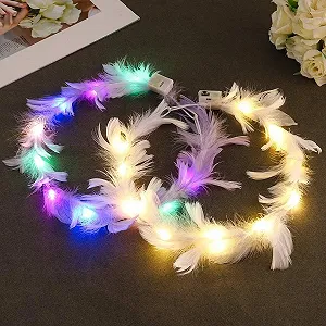 LED Обруч для волосся з пір'ям Yean - Фото 1