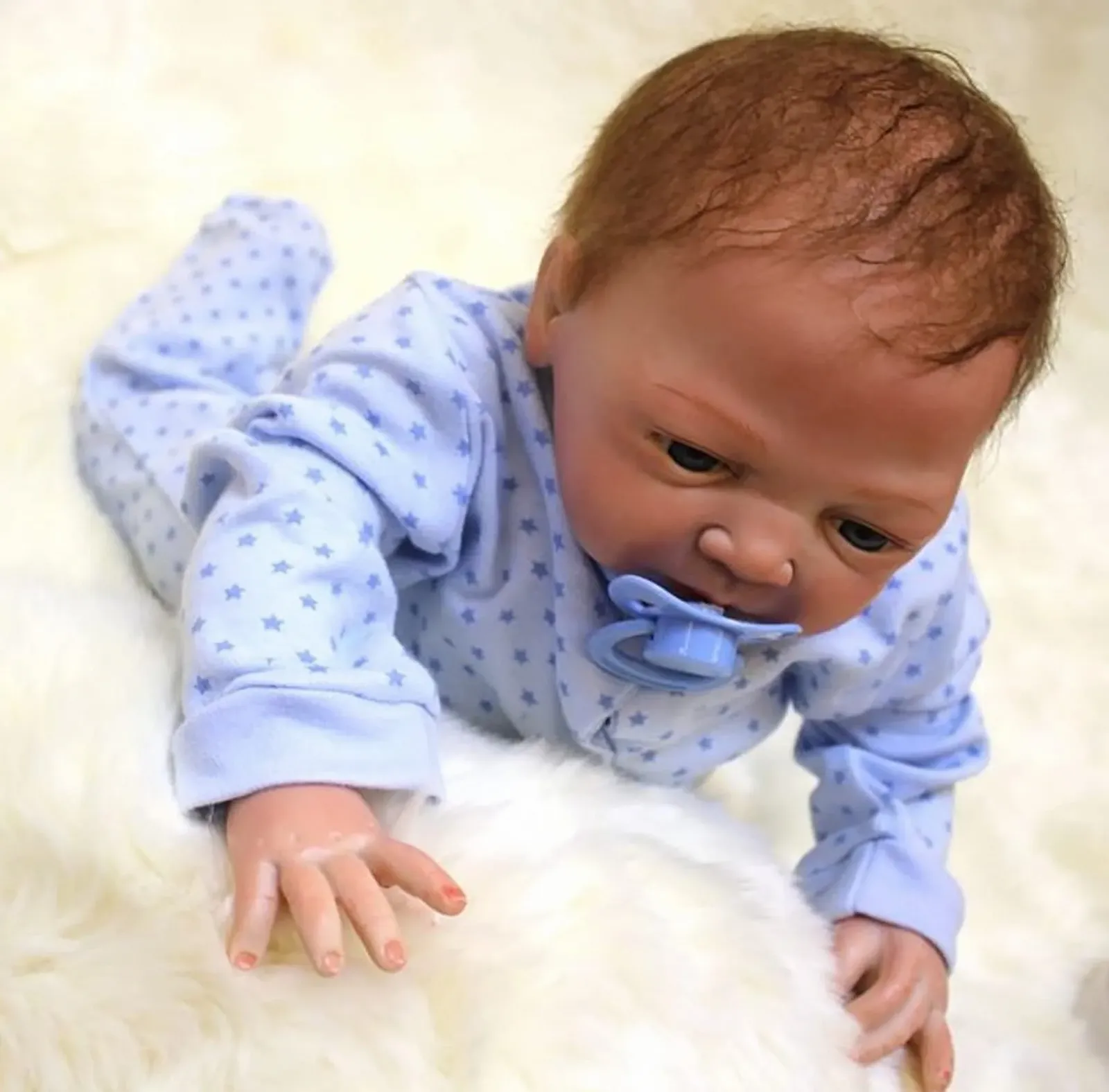 Кукла ZIYIUI Reborn Realistic Boy 20 дюймов 50 см Мягкий силиконовый винил Полное тело Реалистичный, фото №3