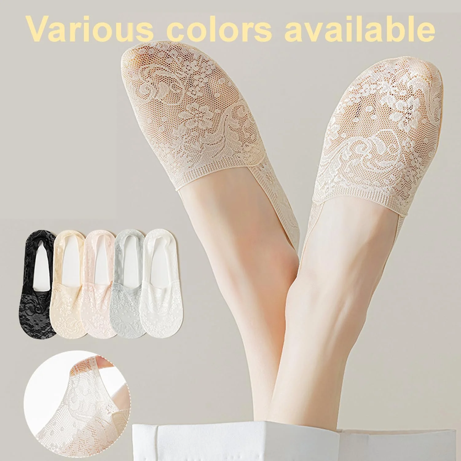 Шкарпетки-слідки Жіночі Мереживні Невидимі, 5 пар, фото №3 Шкарпетки-слідки Жіночі Мереживні Невидимі, 5 пар, фото №3
