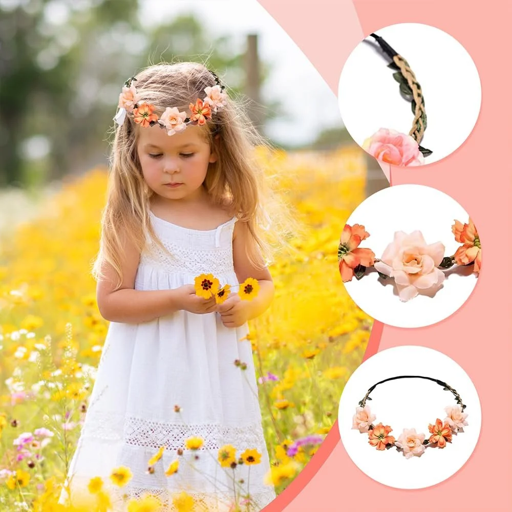 Вінок для волосся з квітами (8 шт.), фото №2