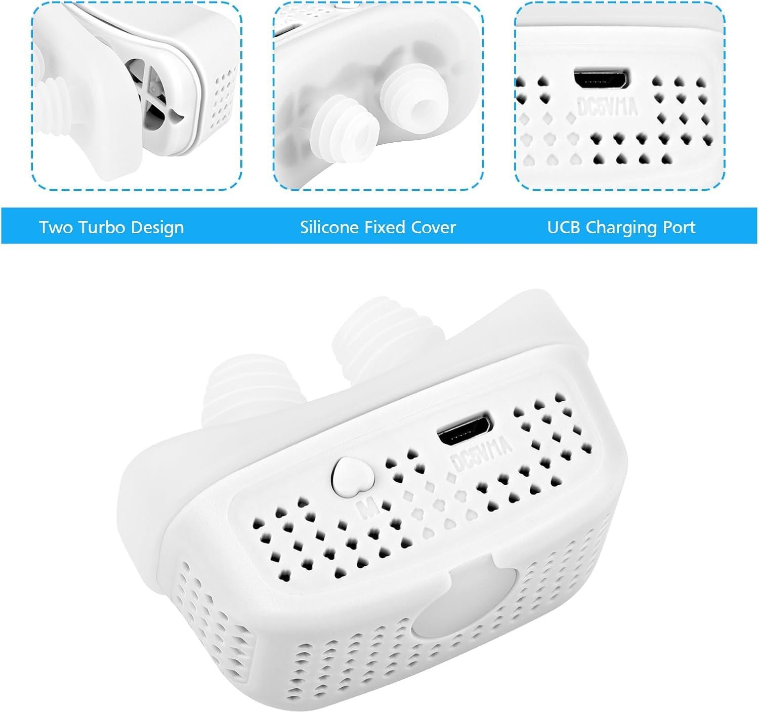 Електричний CPAP пристрій від хропіння Портативний та USB акумульований (Білий), фото №7