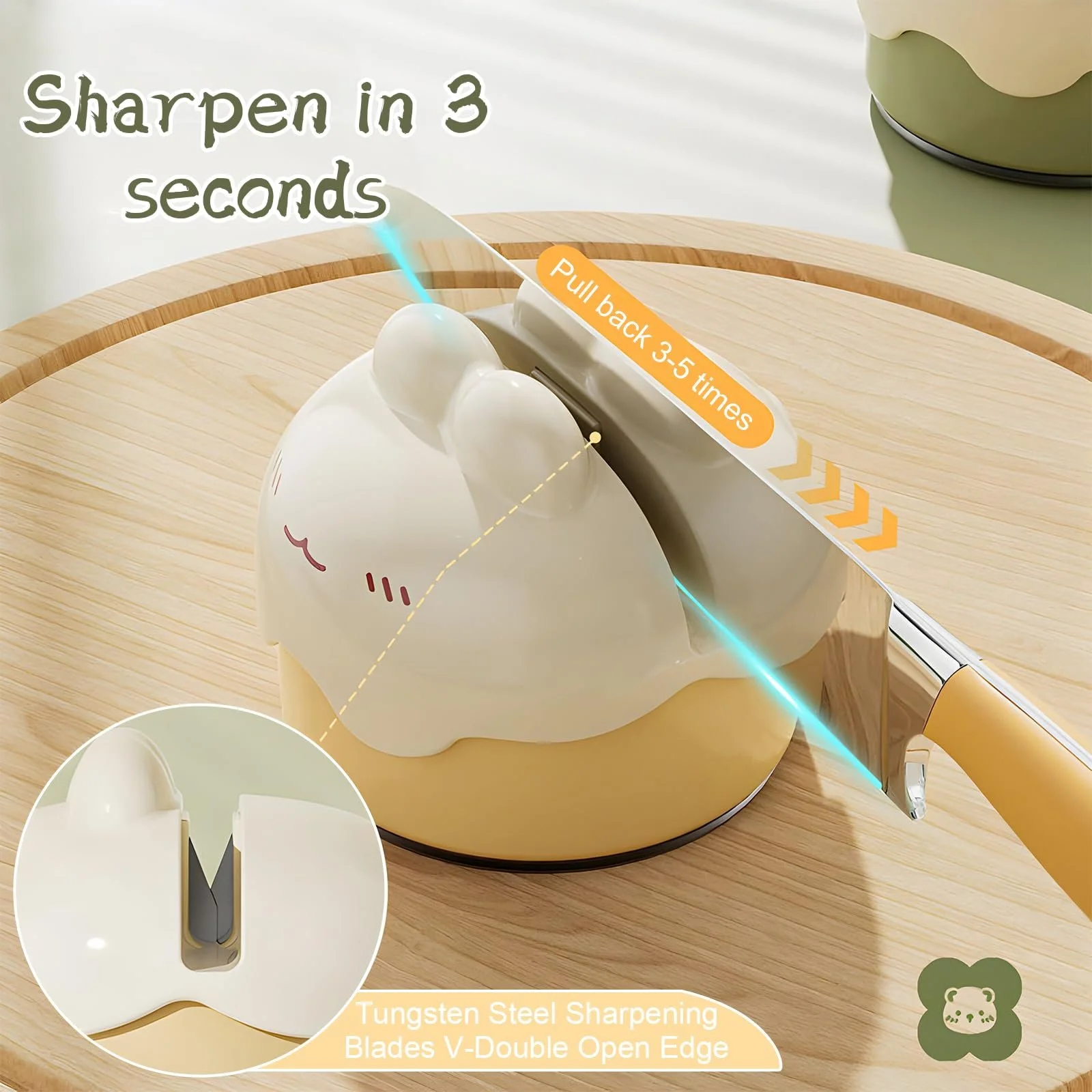 Ручная точилка для ножей Pack of 2 Professional на присоске, фото №4