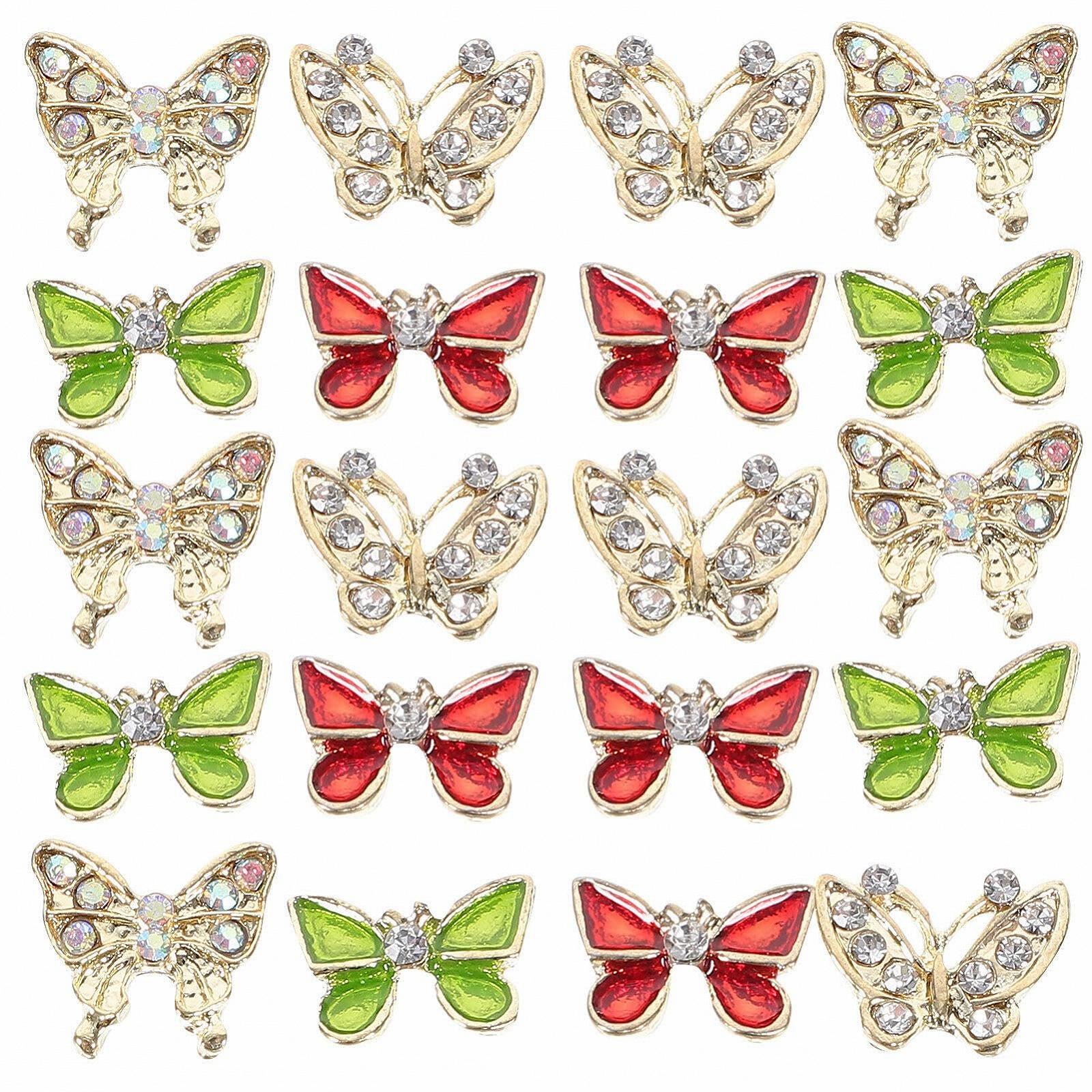 Украшения для ногтей Бабочки 40 шт. Блестящие самоцветы для ногтей, фото №1