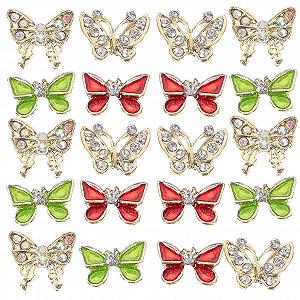 Украшения для ногтей Бабочки 40 шт. Блестящие самоцветы для ногтей - Фото 1