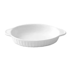 Форма для запікання Homoyoyo овальна керамічна 9,5 дюйма з двома ручками - Фото 1