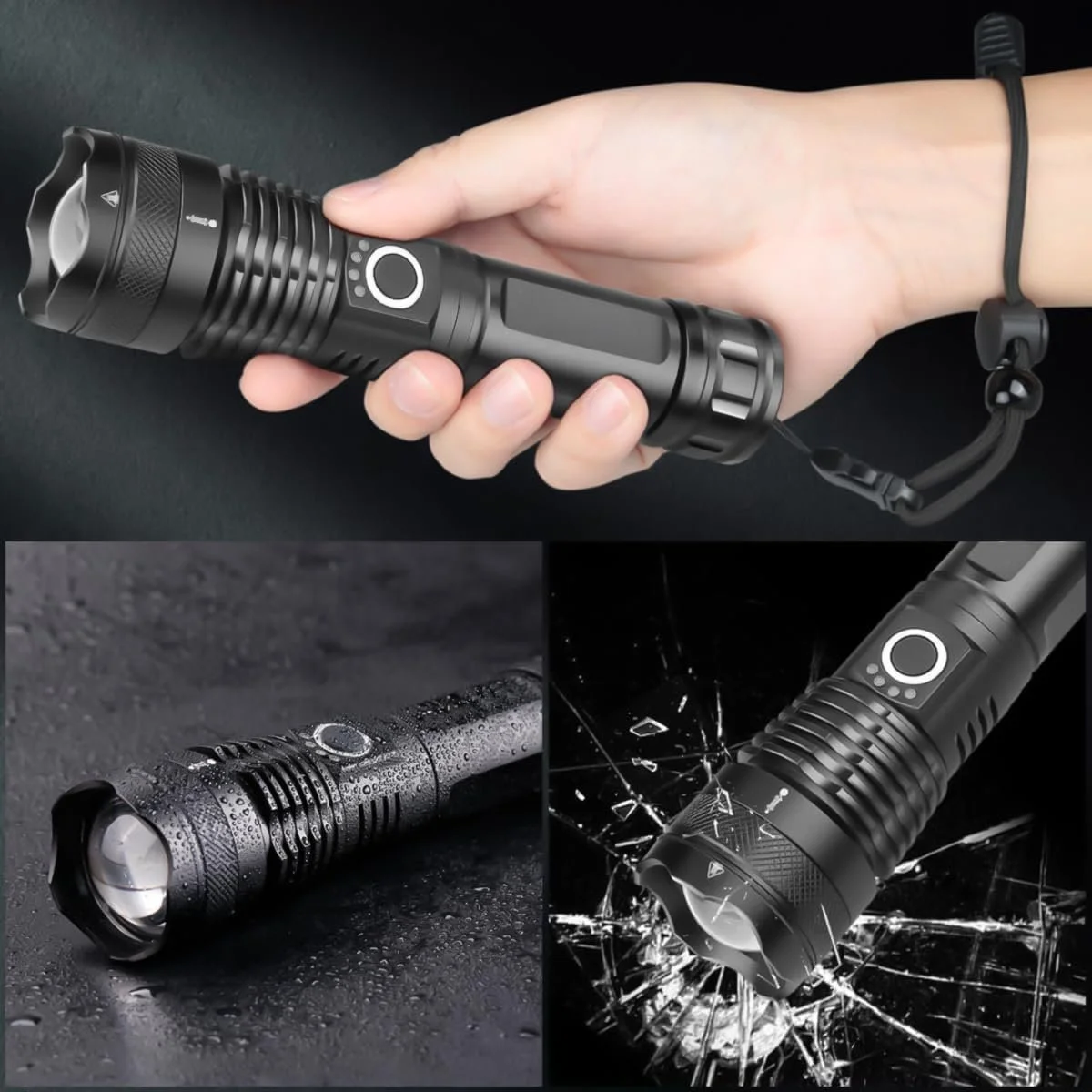 LED Ліхтар NAKCNM 5000 люмен, Акумуляторний, 5 режимів, Водонепроникний, З зумом, фото №4 LED Ліхтар NAKCNM 5000 люмен, Акумуляторний, 5 режимів, Водонепроникний, З зумом, фото №4