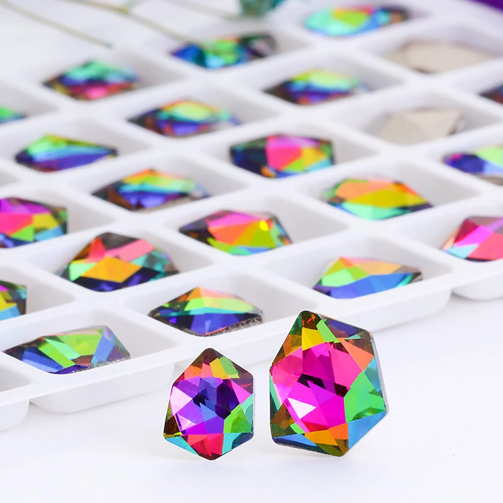 Стрази для нігтів 3D Блискуче Срібло 84шт, фото №7