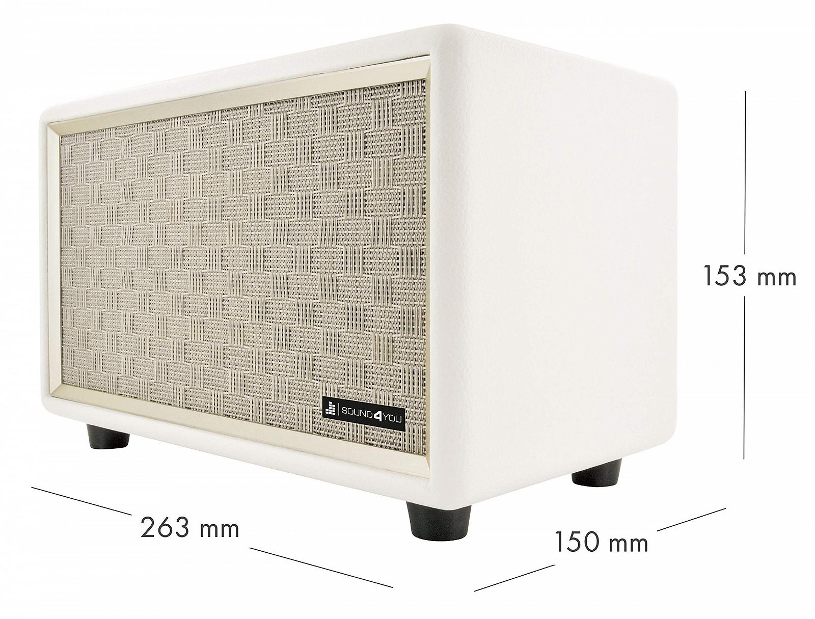 Колонка SCHWAIGER Retro 661712 Кожаный вид Деревянный корпус Белый, фото №3 Колонка SCHWAIGER Retro 661712 Кожаный вид Деревянный корпус Белый, фото №3