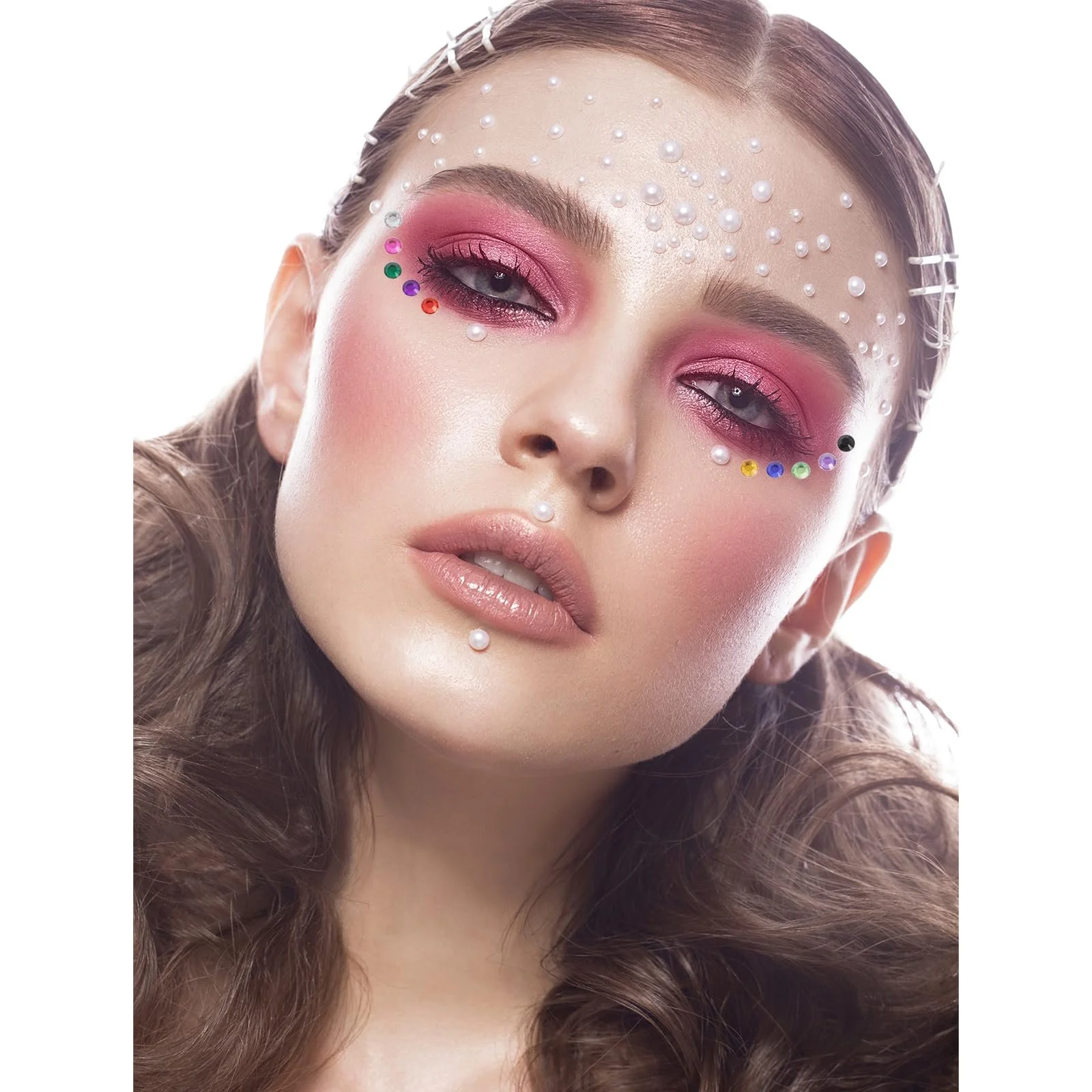 Стразы для ногтей AYNKH, плоские кристаллы AB, 6 размеров, разноцветные бусины, маленькие цветочки, фото №3