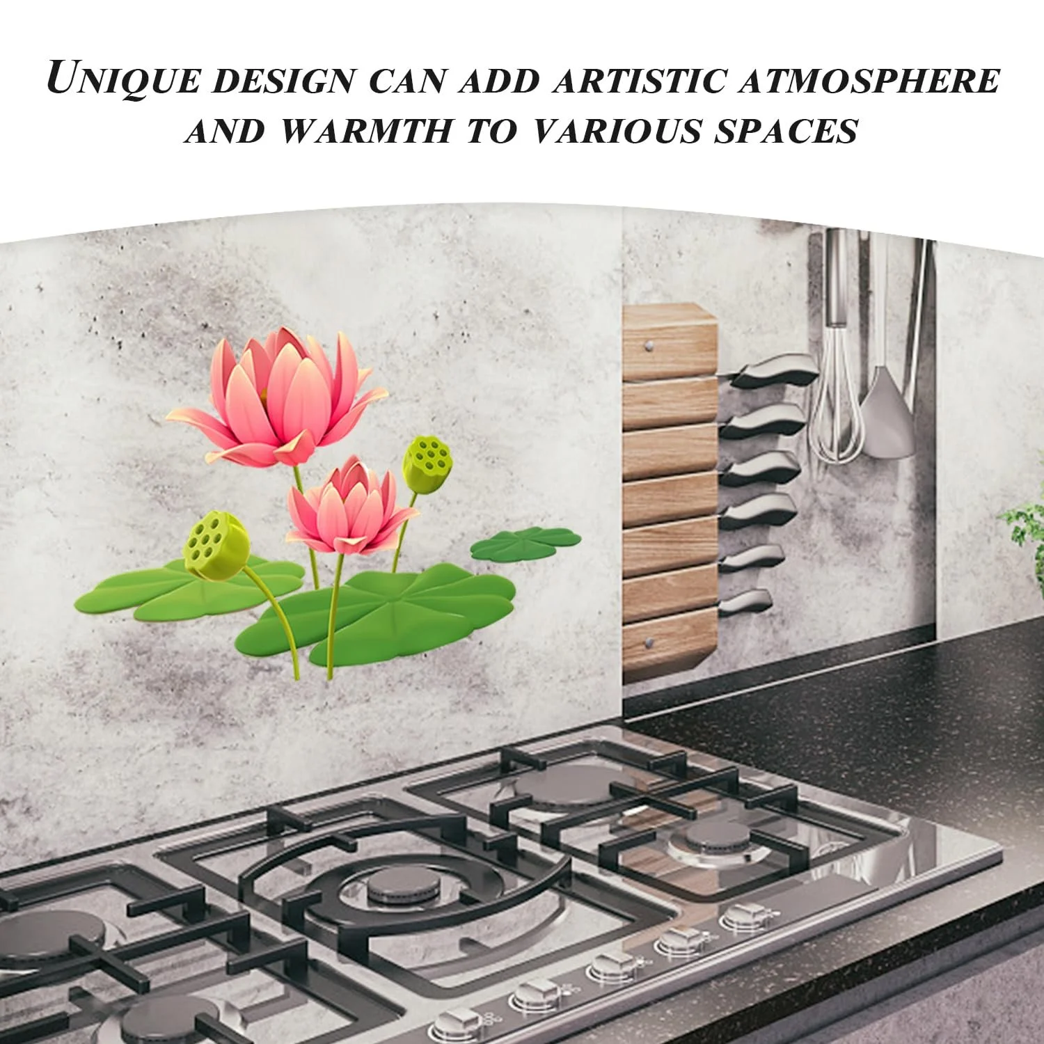 Набори наклейок на стіну Retro Style & Lotus Flower Водонепроникні Різноколірні, фото №6