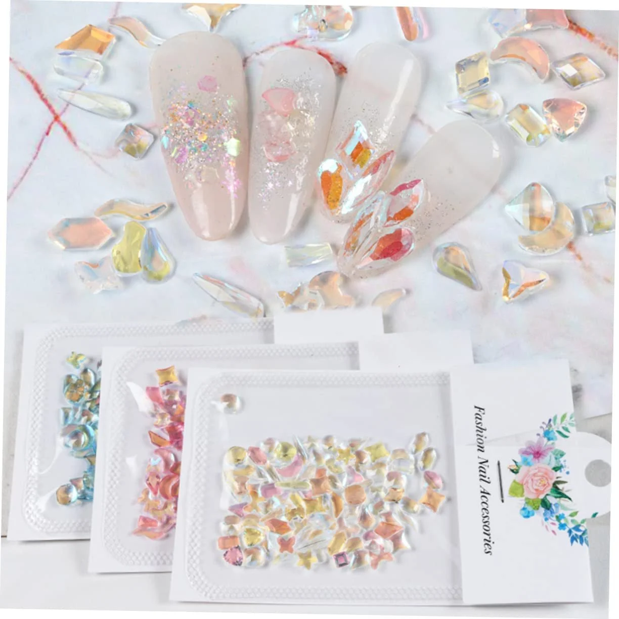 Украшение для ногтей Healvian Смола Aurora Маникюр Жемчуг Наклейки Самоцветы Акриловые Ногти Ювелирные изделия с Самоцветами Аксессуары для ногтей Стразы Декоративные украшения Кристалл, фото №7