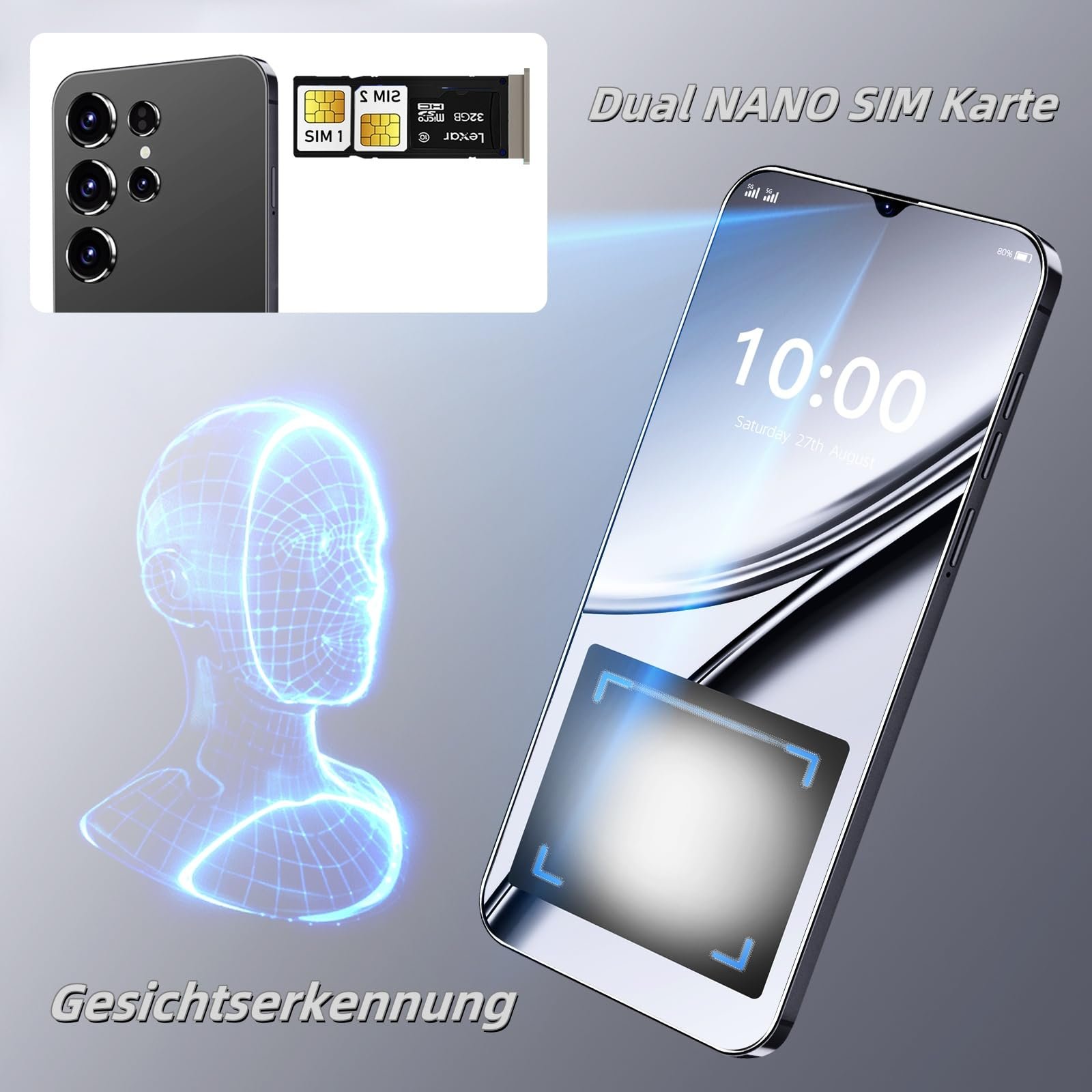 Смартфон Unlock 5 6.3" 2GB/16GB 4G Android Grey, фото №7