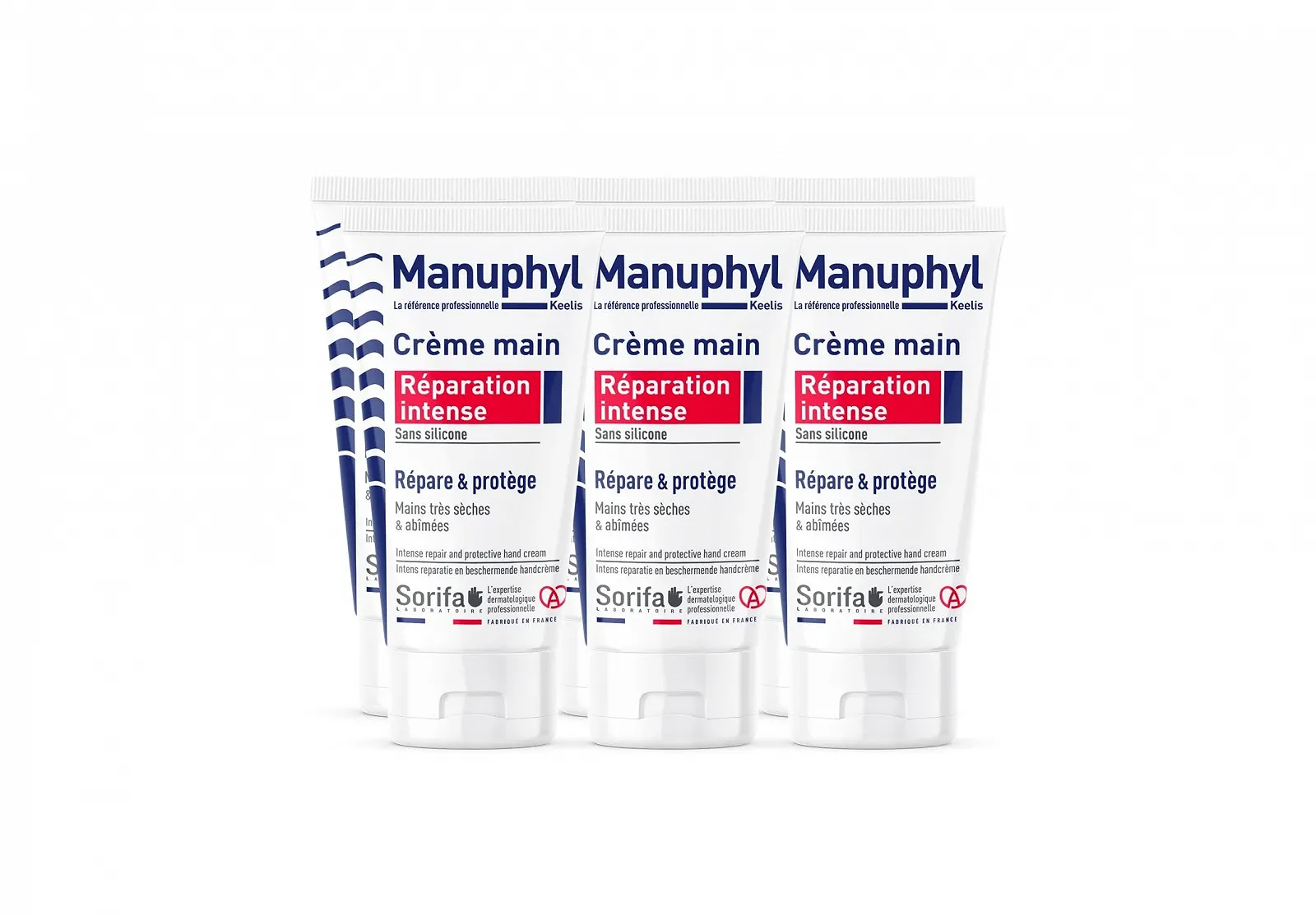 Крем для рук Manuphyl Intense Repair для очень сухой и поврежденной кожи, с низким содержанием жира, с легким ароматом, обогащенный глицерином и протеинами пшеницы, 50 мл (6 шт. в упаковке), фото №1 Крем для рук Manuphyl Intense Repair для очень сухой и поврежденной кожи, с низким содержанием жира, с легким ароматом, обогащенный глицерином и протеинами пшеницы, 50 мл (6 шт. в упаковке), фото №1