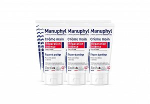 Крем для рук Manuphyl Intense Repair для очень сухой и поврежденной кожи, с низким содержанием жира, с легким ароматом, обогащенный глицерином и протеинами пшеницы, 50 мл (6 шт. в упаковке) - Фото 1