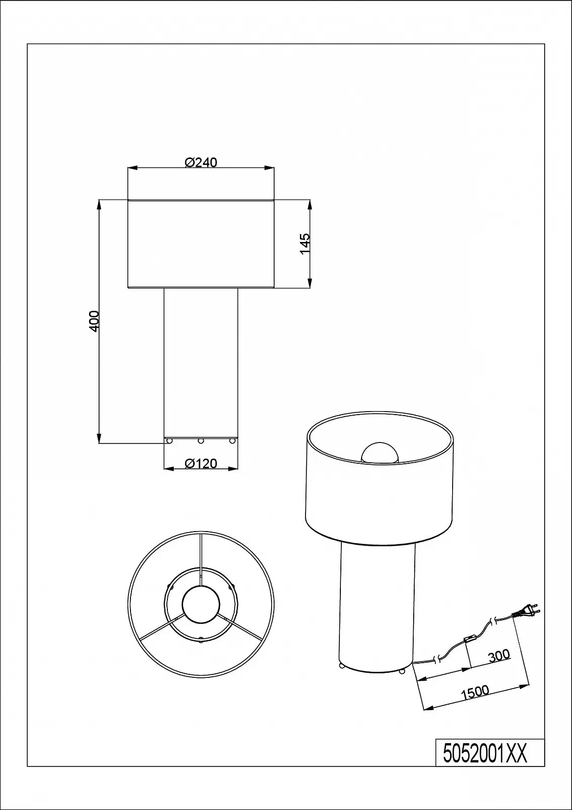 Настільна лампа TRIO Leuchten Bale 505200177 2x E27 Сіра, фото №7
