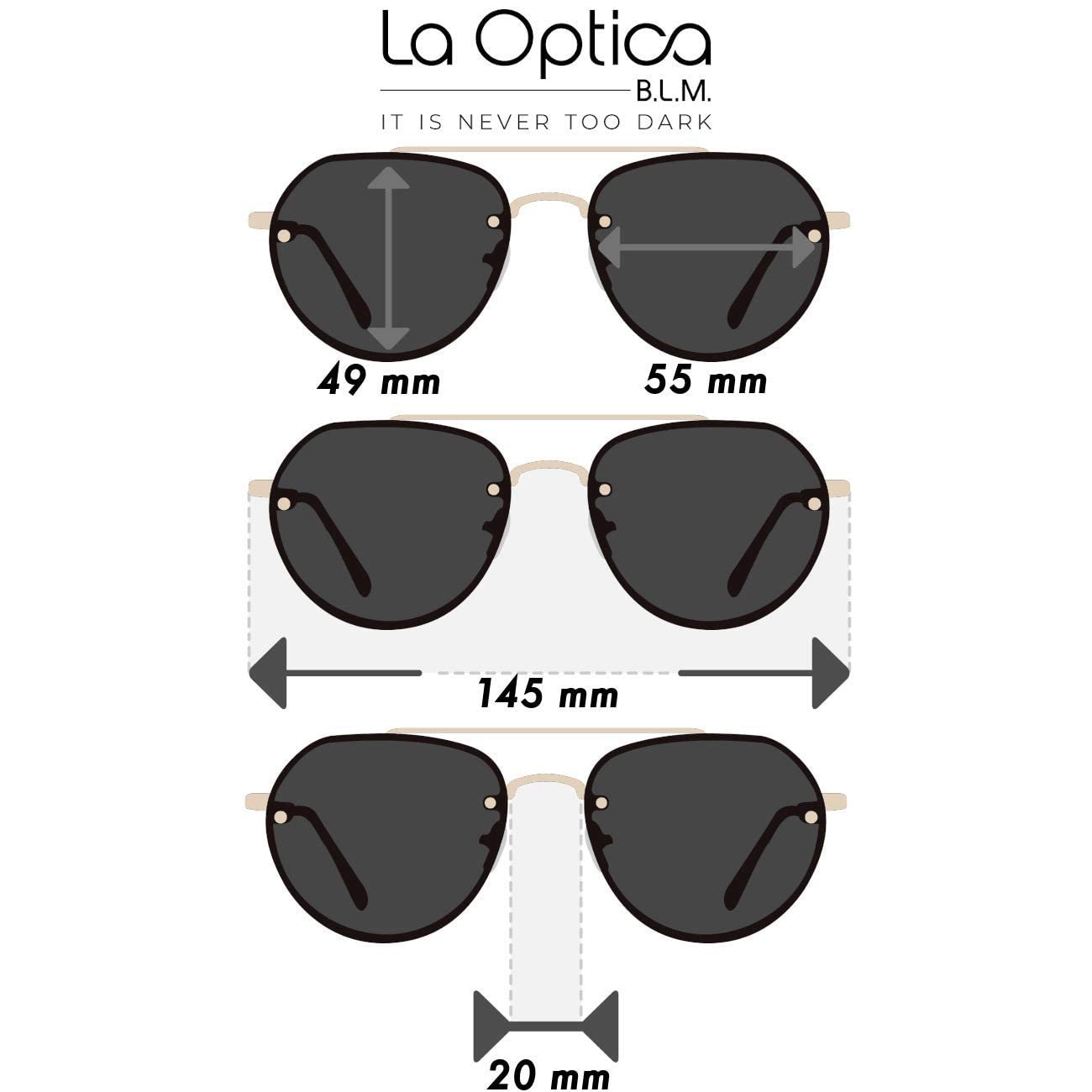 Сонцезахисні окуляри Унісекс La Optica Aviator Rimless Golden UV400 CAT 3, фото №3