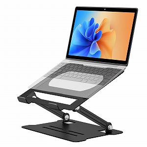 Подставка для ноутбука AXFEE Регулируемая по высоте, Черная Портативная подставка для ноутбука из углеродистой стали, Эргономичная складная подставка для ноутбука, Совместима с ноутбуками, такими как MacBook Pro/Air (10-16 дюймов) - Фото 1