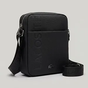 Чоловіча сумка Lacoste через плече, Чорна - Фото 1