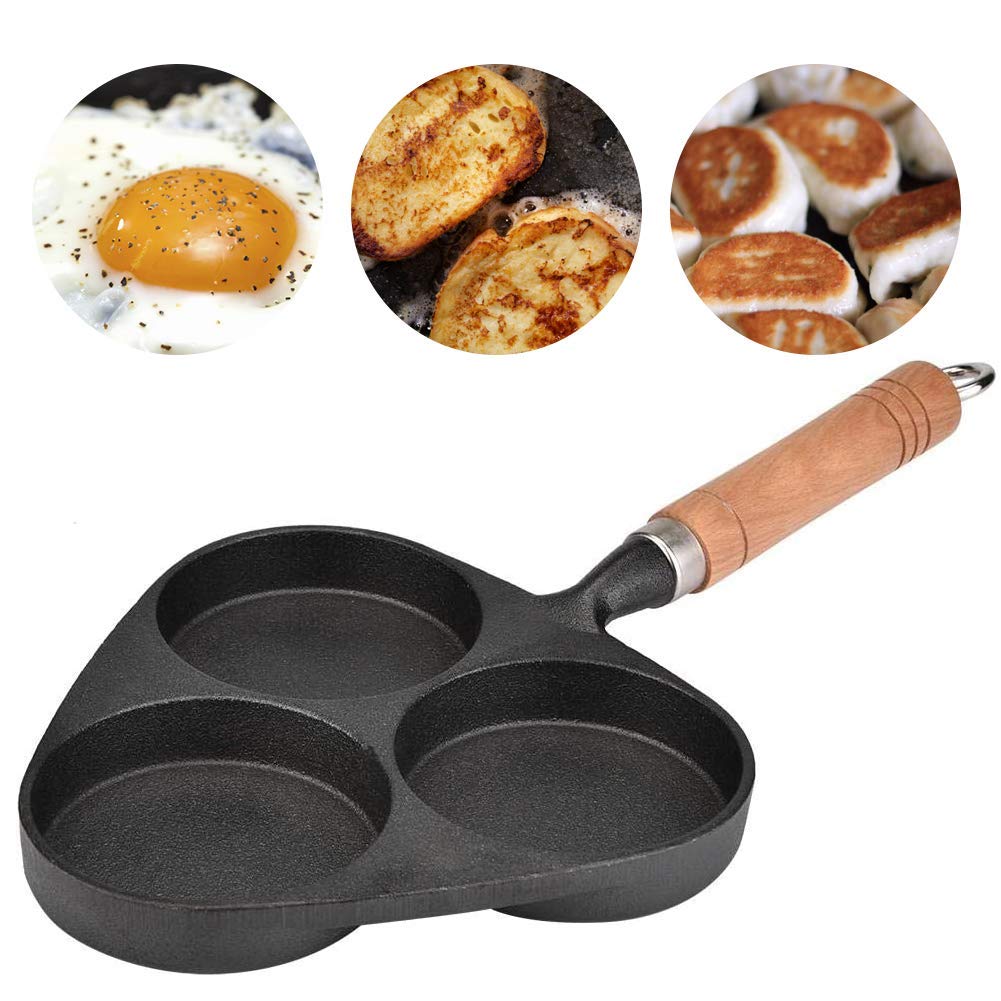 Сковорідка Zerodis Mini Egg 3 Shapes Cast Iron Чорний, фото №6