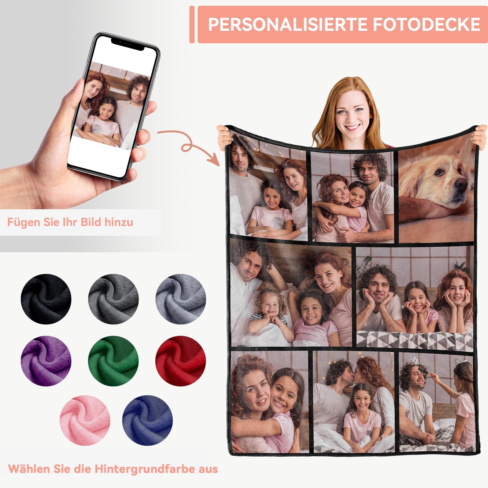 Персоналізований плед Bemaystar з фото, подарунок для мами, тата, дитини, друзів, домашніх тварин, сім'ї на День матері, День батька, фото №2 Персоналізований плед Bemaystar з фото, подарунок для мами, тата, дитини, друзів, домашніх тварин, сім'ї на День матері, День батька, фото №2