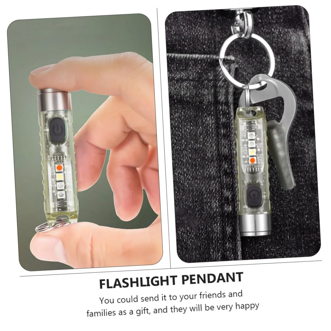 LED Ліхтарик USB акумуляторний Міні ліхтарик для кемпінгу на відкритому повітрі з нержавіючої сталі та ПК Легкий Портативний Яскравий Підходить Міцний і Практичний для подорожей, фото №8