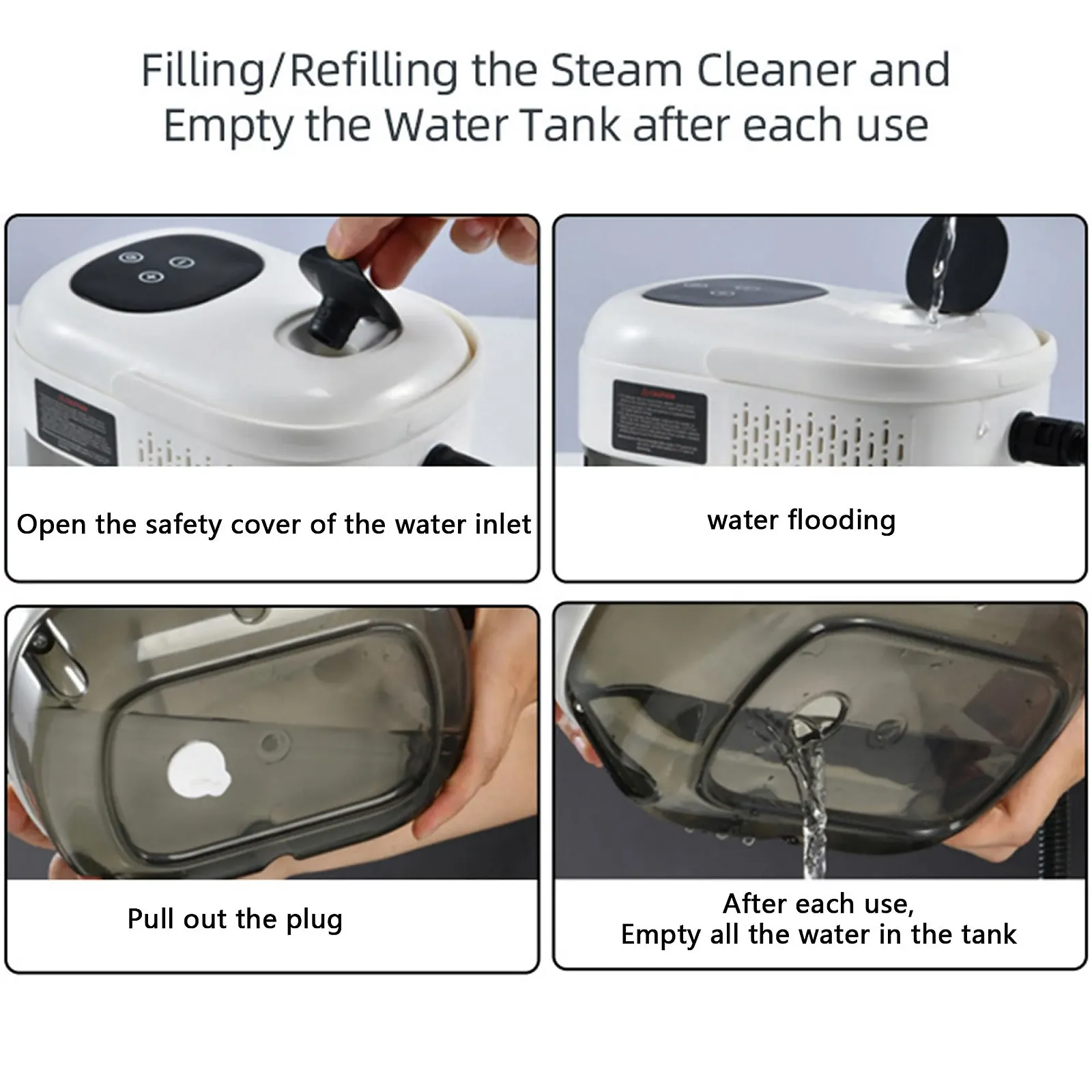 Пароочисник WYFCR ручний ABS Білий, фото №4 Пароочисник WYFCR ручний ABS Білий, фото №4