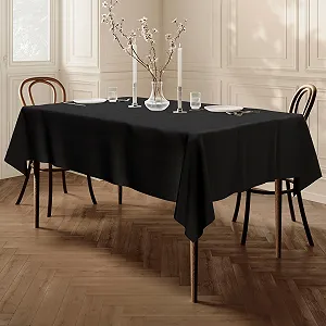 Скатертина Home Direct тканинна прямокутна чорна 100 x 140 см 39 x 55 дюймів - Фото 1