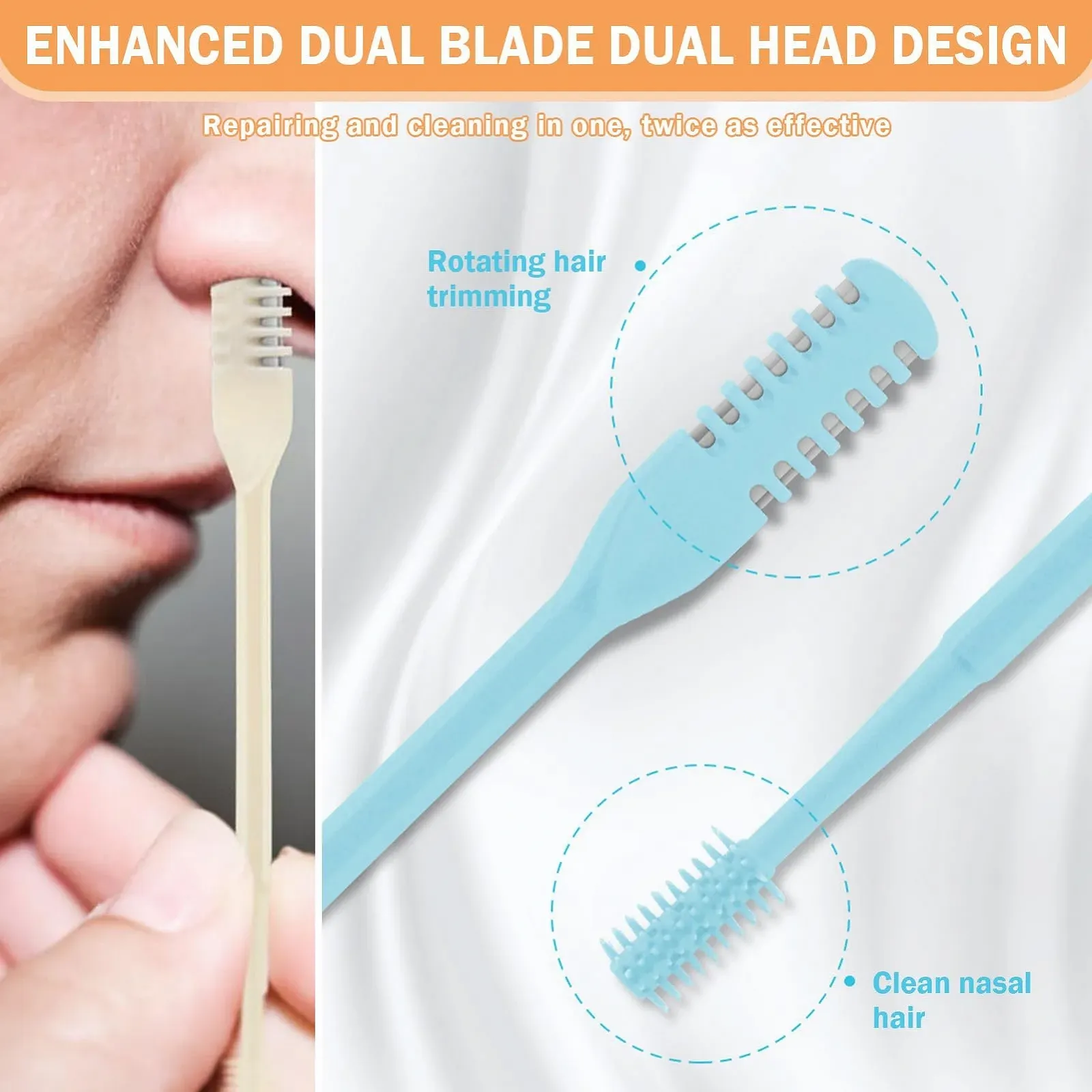 Тример Hengrongshen Nose Hair Double Head 2-in-1 5 кольорів 360°, фото №4