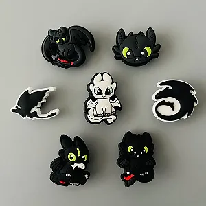Джибитсы Как приручить дракона 3D How to Train Your Dragon Беззубик Ночная Фурия 7 шт аксессуары для обуви крокс украшение Dz_174 synthetic.ua - Фото 1