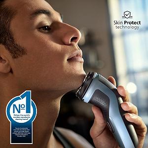 Электробритва Philips Shaver Series 3000X X3053/00 влажное и сухое бритье SkinProtect откидной триммер Небесно-голубой synthetic.ua - Фото 1