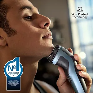 Електробритва Philips Shaver Series 3000X X3053/00 вологе та сухе гоління SkinProtect відкидний Електробритва Небесно-блакитний synthetic.ua - Фото 1