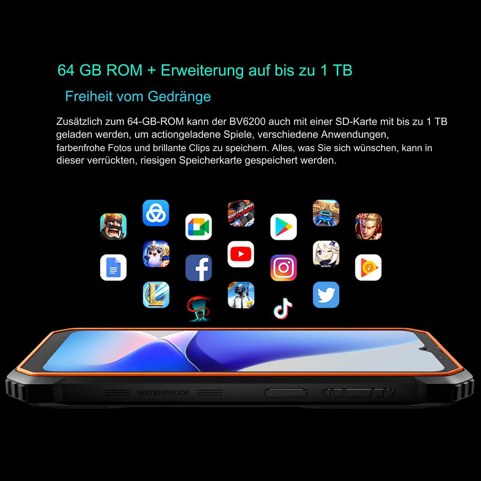 Захищений смартфон Blackview BV6200 6.5" 4/64 ГБ Android 13 13000 мАг 13 МП Чорний, фото №9 Захищений смартфон Blackview BV6200 6.5" 4/64 ГБ Android 13 13000 мАг 13 МП Чорний, фото №9