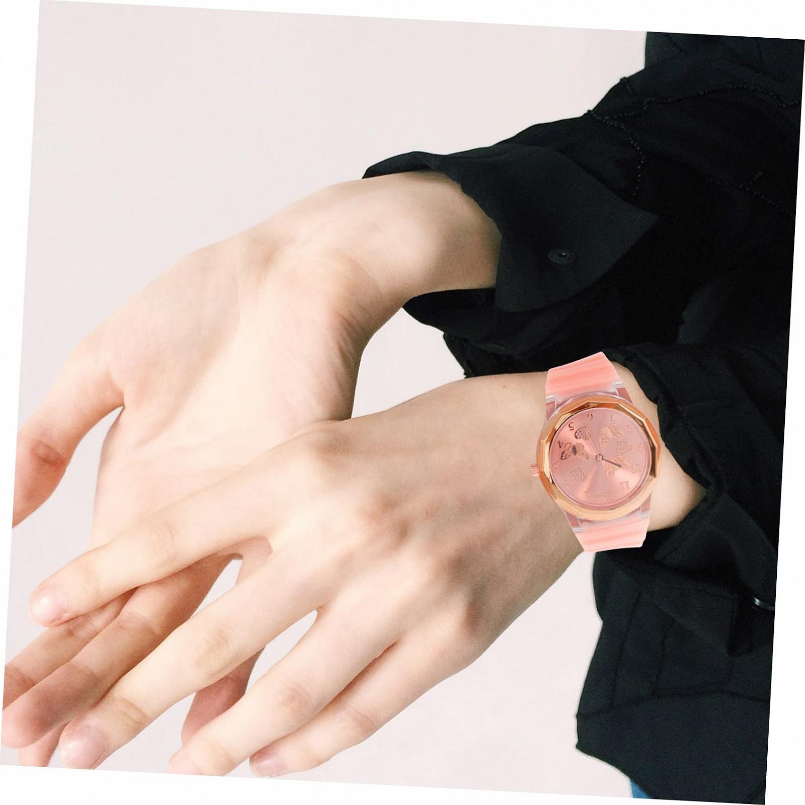 Годинник жіночий PartyKindom з силіконовим ремінцем, аналоговий, кварцовий механізм, фото №5