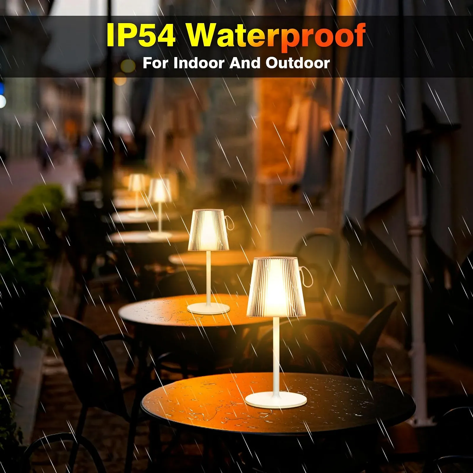 Настольная лампа LED Аккумуляторная Беспроводная 3000 K + RGB IP54 Белая, фото №6