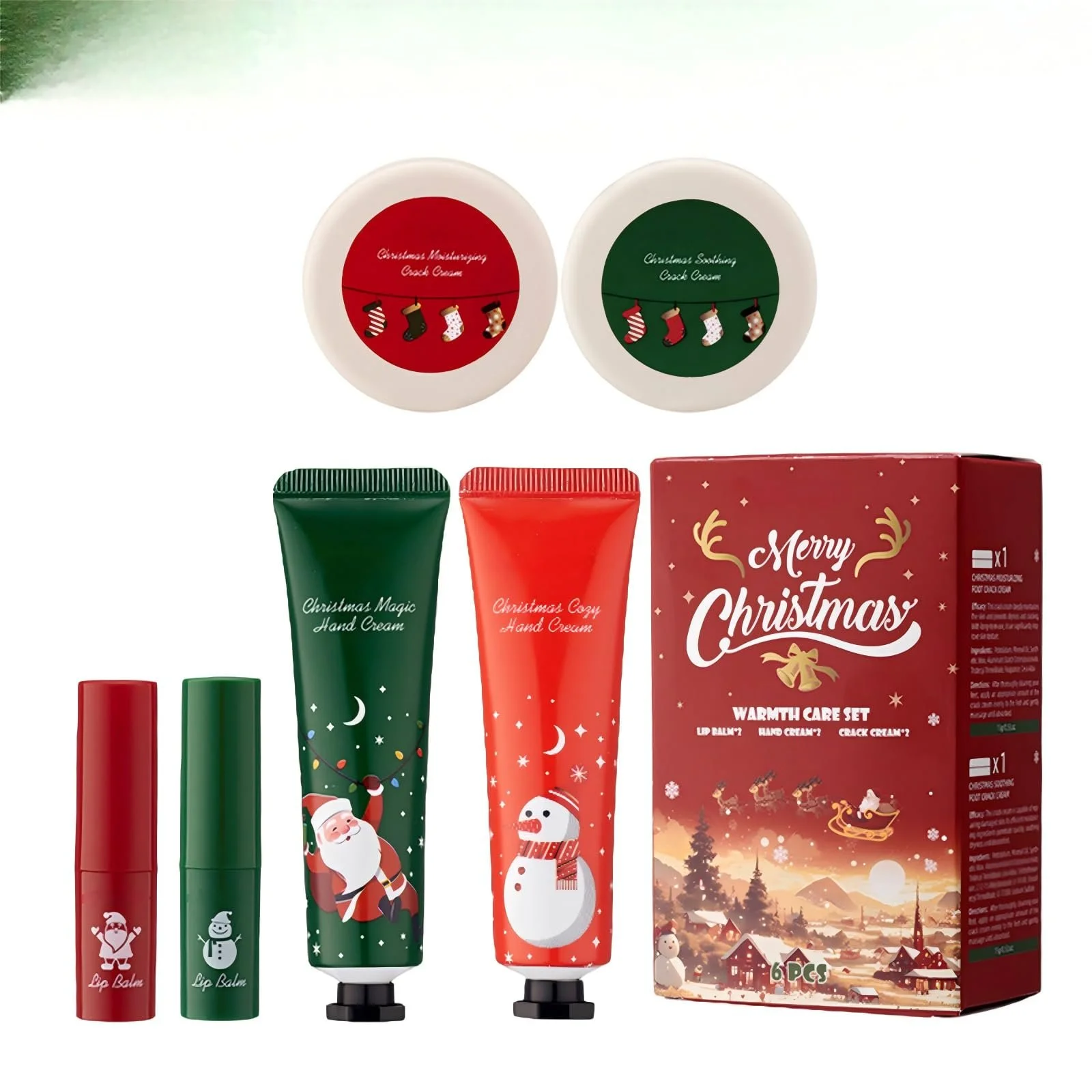 Крем для рук, набір: 2 креми для рук, 2 бальзами для губ, 2 креми для потрісканих ніг, фото №1