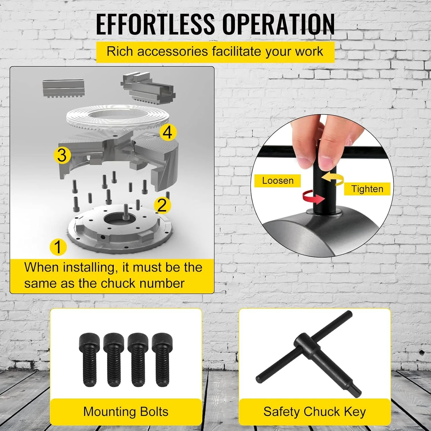 Токарный патрон VEVOR K72-125 125 мм, фото №5