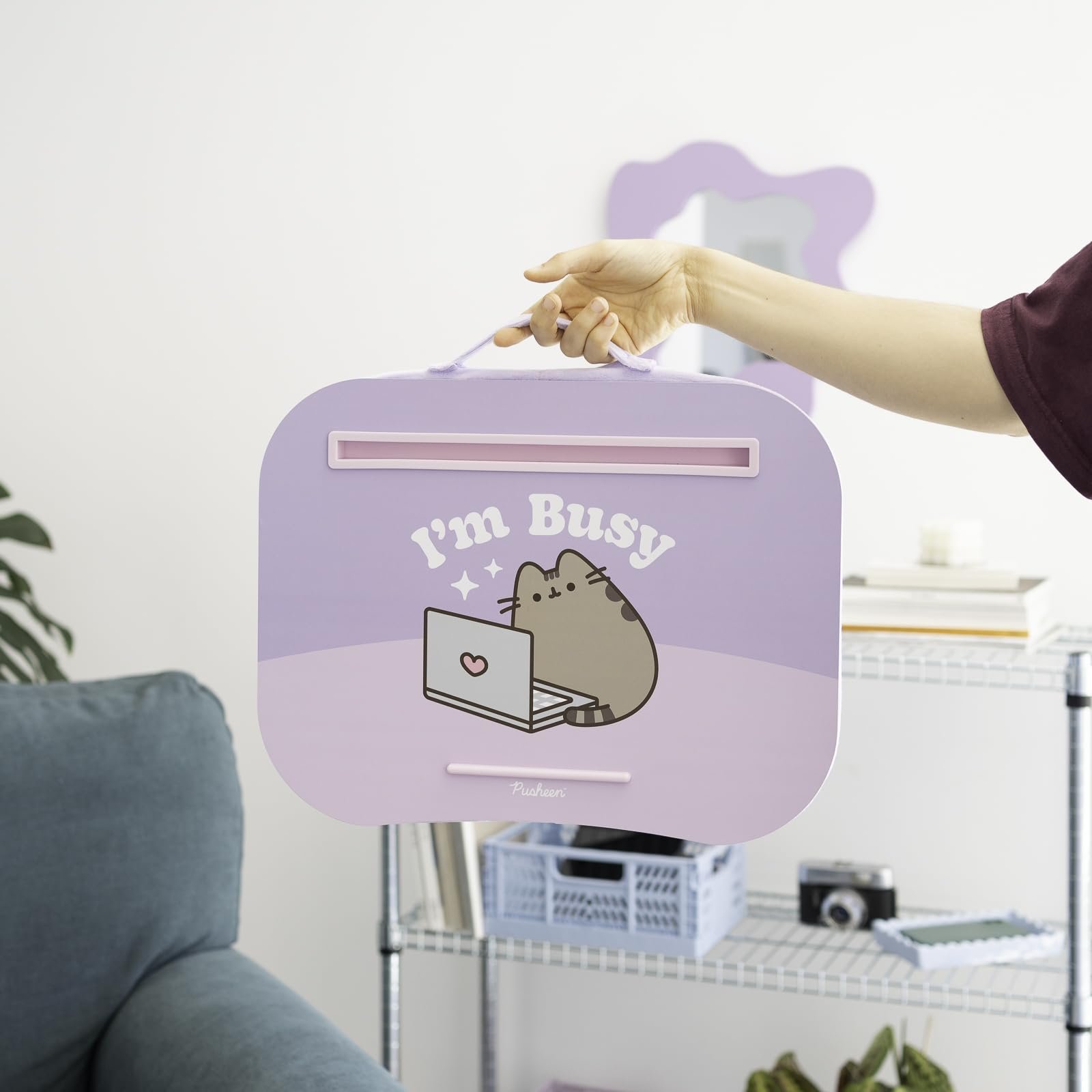 Подставка для ноутбука Grupo Erik Подушка Pusheen The Cat Подушка для ноутбука 34 x 44 см Lilac, фото №3