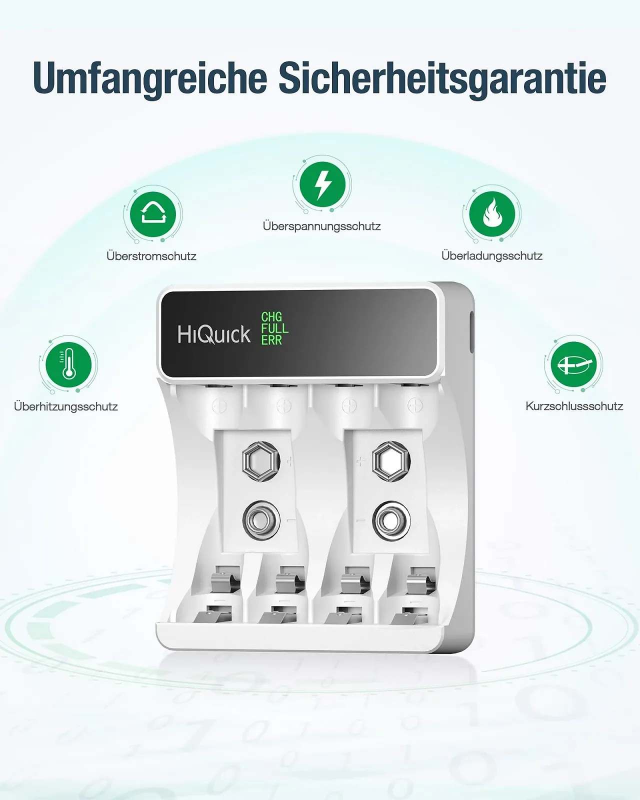 Зарядний пристрій для акумуляторів HiQuick AA/AAA з LCD-дисплеєм, 4 слоти, фото №4