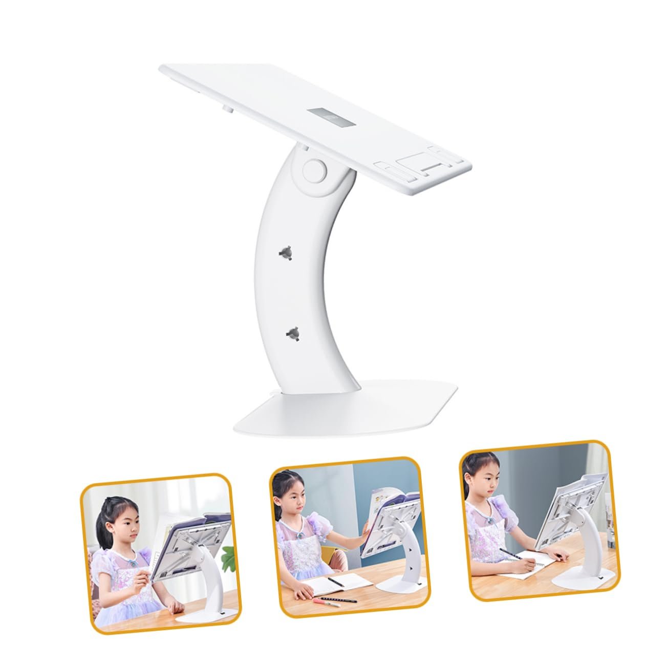 Підставка для ноутбука Halterung Ergonomischer Faltbarer для столу, стабільна, портативна, дизайн з гнучким затискачем для книг, фото №5