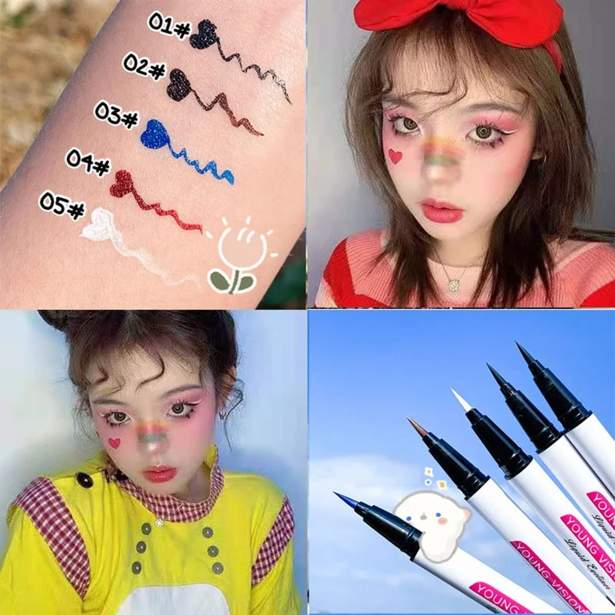 Рідка Підводка для Очей Водостійка Багатоколірна Стійка, фото №5