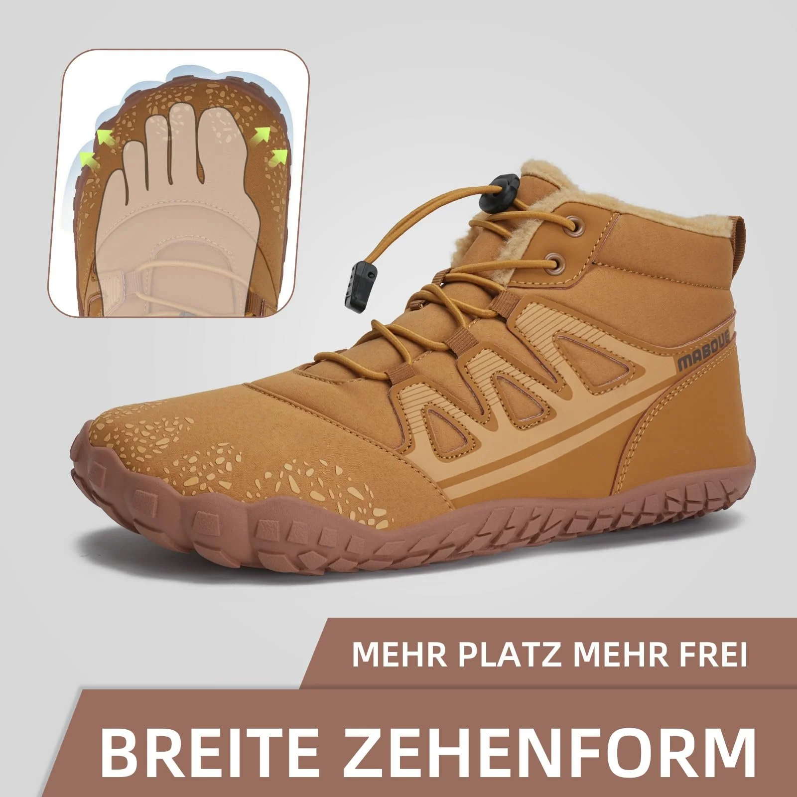 Ботинки Mabove Зимние безподошвенные мужские и женские для бега по тропам с теплой подкладкой, фото №3