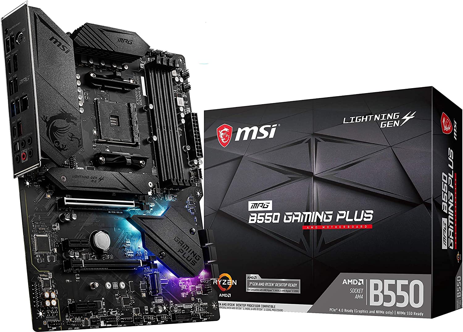 Материнская плата MSI MPG B550 Gaming Plus, s-AM4, ATX, 4xDDR4-SDRAM, фото №1