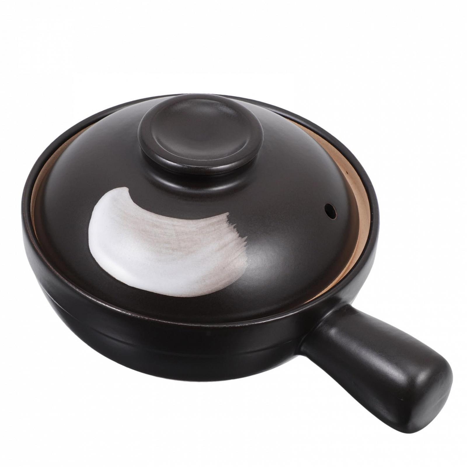 Кастрюля керамическая малая с крышкой термостойкая, фото №1